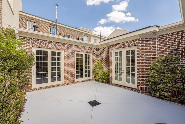 view of patio featuring french doors