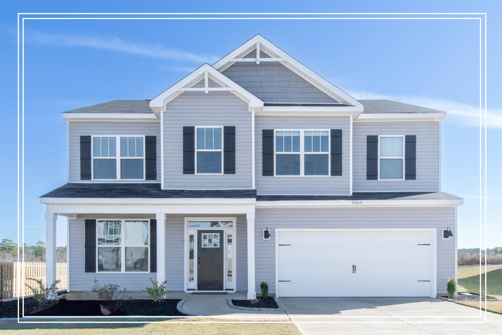 view of front of house with a garage