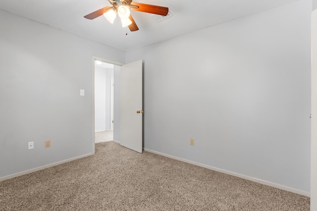 3252 Summerchase Cir, Augusta, GA 30909 - empty room featuring light carpet, a ceiling fan, and baseboards