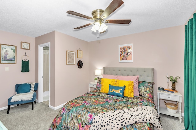 5 Teal Ct, North Augusta, SC 29841 - bedroom with carpet, a textured ceiling, ceiling fan, and baseboards