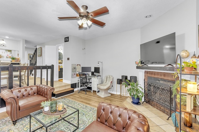 5 Teal Ct, North Augusta, SC 29841 - living room featuring a ceiling fan, a desk, baseboards, and wood finished floors