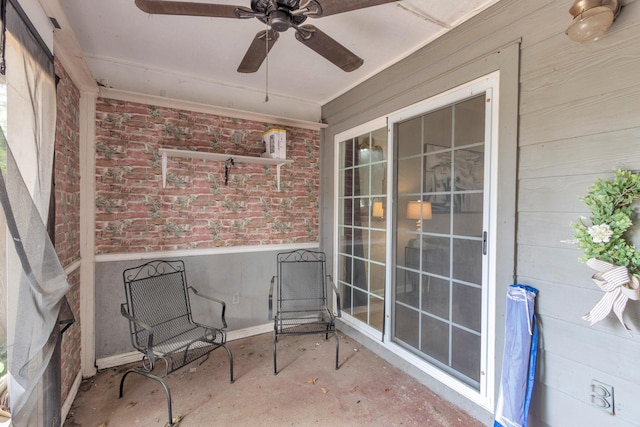 5 Teal Ct, North Augusta, SC 29841 - unfurnished sunroom with a ceiling fan