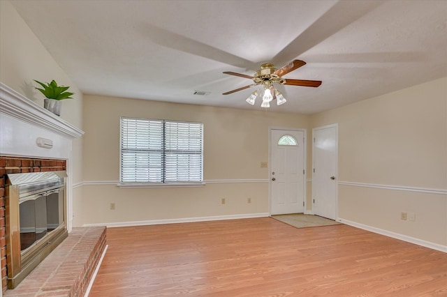 4520 Caliburn Way, Grovetown, GA 30813 - unfurnished living room with light wood finished floors and ceiling fan