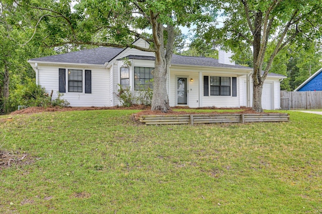 4520 Caliburn Way, Grovetown, GA 30813 - ranch-style house with a chimney, an attached garage, and concrete driveway