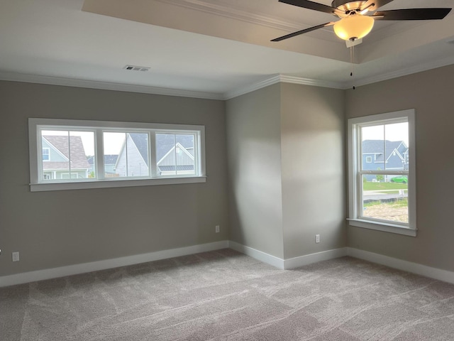 8048 Crossbow Lndg, Graniteville, SC 29829 - spare room with crown molding, plenty of natural light, light carpet, baseboards, and a ceiling fan