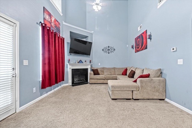 view of carpeted living room