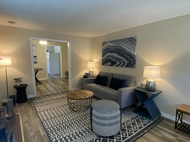 living room featuring hardwood / wood-style flooring