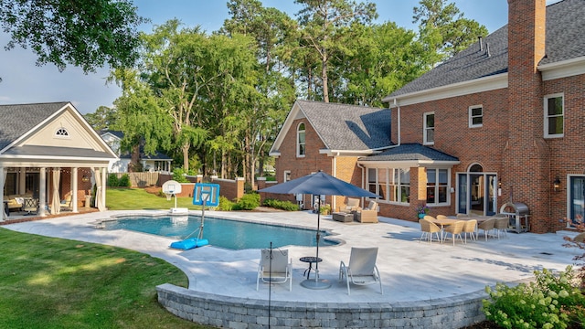 3489 Evans To Locks Rd, Martinez, GA 30907 - outdoor pool featuring outdoor lounge area, a patio area, and area for grilling