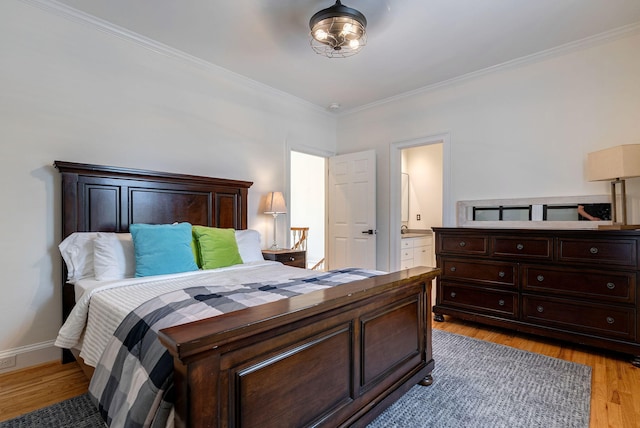 3489 Evans To Locks Rd, Martinez, GA 30907 - bedroom with light wood-style flooring, ornamental molding, and ensuite bathroom