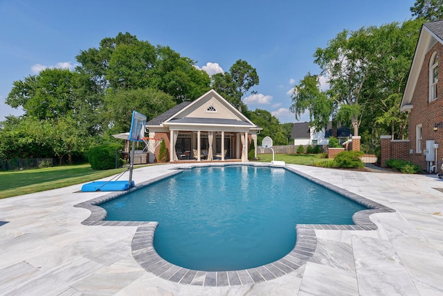 3489 Evans To Locks Rd, Martinez, GA 30907 - swimming pool with a storage structure, an outbuilding, and a patio