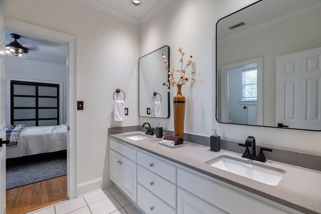 3489 Evans To Locks Rd, Martinez, GA 30907 - bathroom featuring double vanity, crown molding, tile patterned floors, and ensuite bathroom