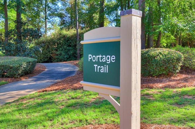 view of community sign