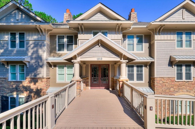 view of front of home featuring french doors