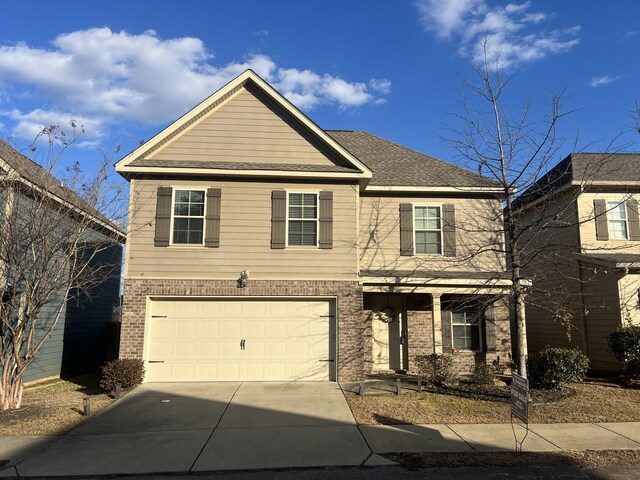 view of front property with a garage