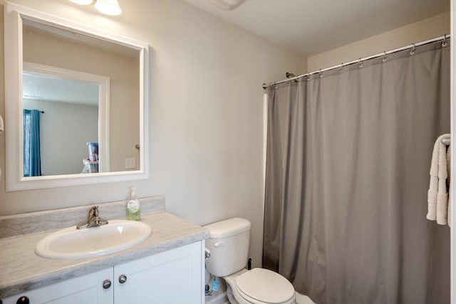 1391 Ackerman Dr, Graniteville, SC 29829 - bathroom with toilet, vanity, and curtained shower