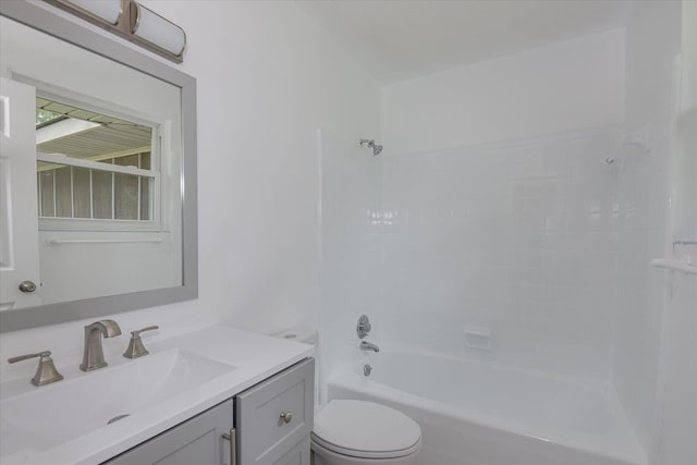 4102 Sapling Ln, Augusta, GA 30906 - bathroom featuring toilet, vanity, and shower / tub combination