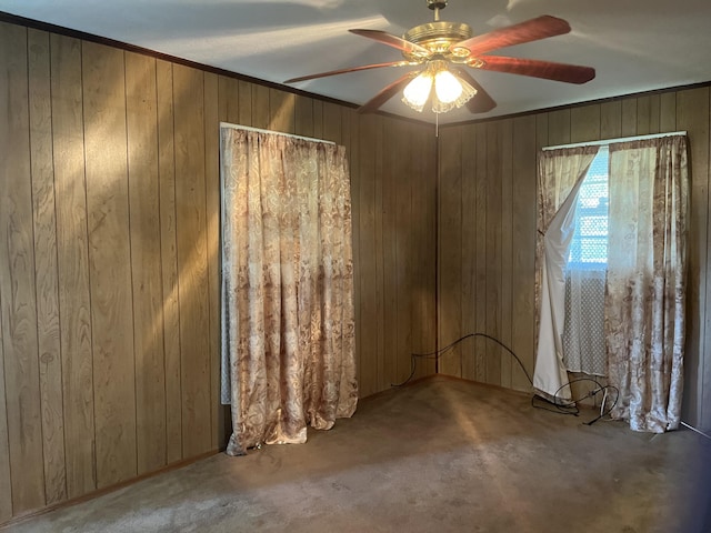 3323 Young Forest Dr, Augusta, GA 30906 - spare room featuring wooden walls and a ceiling fan
