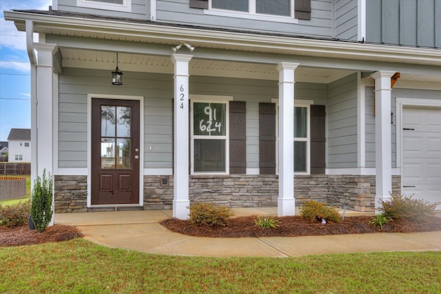 entrance to property with a porch