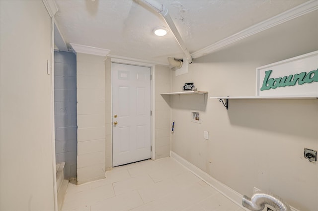 141 Whaley St, Warrenville, SC 29851 - laundry area with hookup for a washing machine, electric dryer hookup, and crown molding