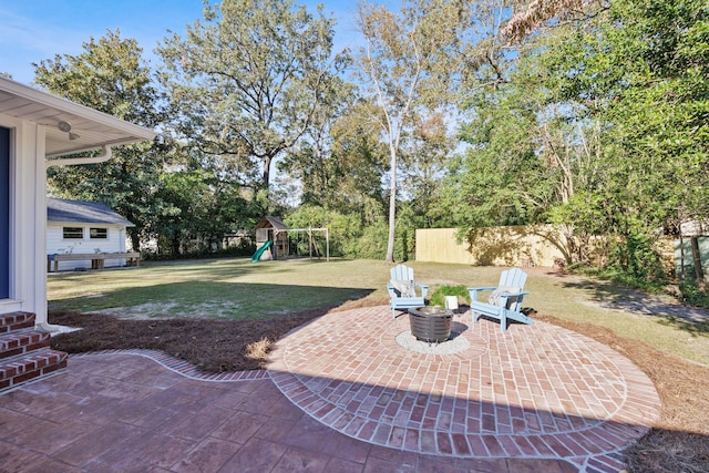 view of patio / terrace with a playground