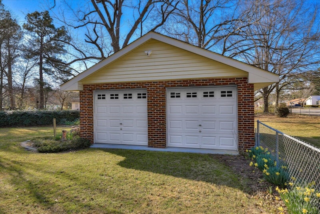 detached garage with fence