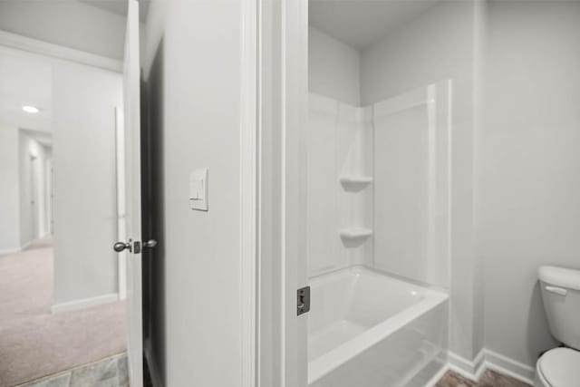 1255 Birch Cir, Grovetown, GA 30813 - full bath with toilet, baseboards, and shower / washtub combination
