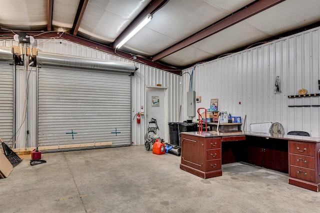 garage with electric panel