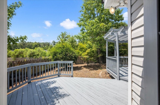 612 Creek Bottom Trl, Grovetown, GA 30813 - wooden deck featuring a pergola and a fenced backyard