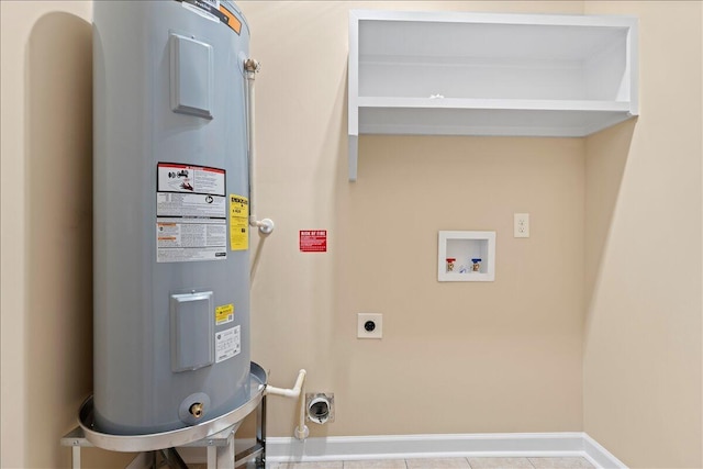 241 Walker St, Augusta, GA 30901 - washroom featuring electric water heater, electric dryer hookup, hookup for a washing machine, and baseboards