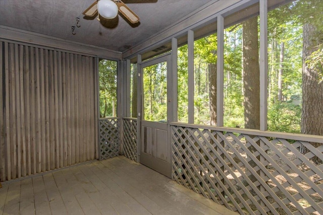 327 Joshua Tree Dr, Martinez, GA 30907 - unfurnished sunroom with a ceiling fan