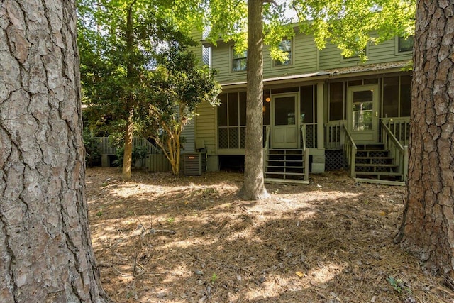 327 Joshua Tree Dr, Martinez, GA 30907 - rear view of property with a sunroom and central air condition unit