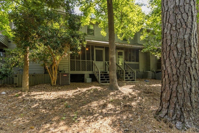 327 Joshua Tree Dr, Martinez, GA 30907 - rear view of property featuring a sunroom and central air condition unit