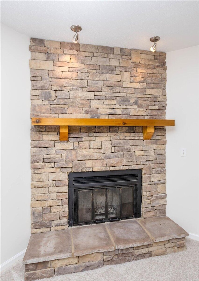 327 Joshua Tree Dr, Martinez, GA 30907 - detailed view of carpet, a fireplace, and baseboards