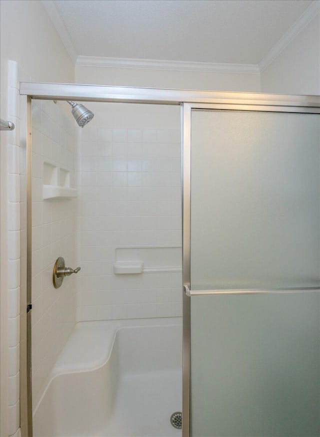 327 Joshua Tree Dr, Martinez, GA 30907 - full bathroom featuring an enclosed shower and ornamental molding