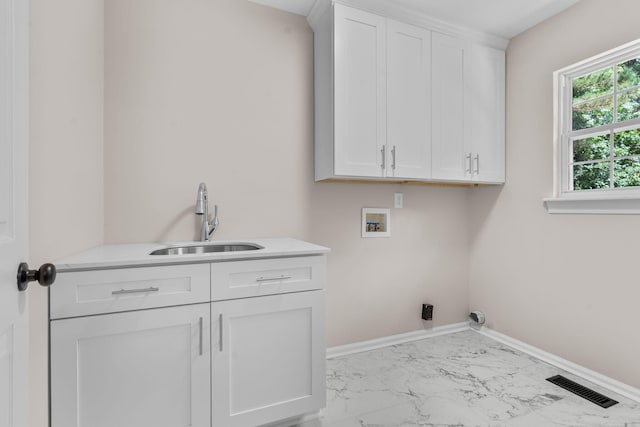 4200 Waters Edge Ln, Appling, GA 30802 - washroom with cabinet space, hookup for a washing machine, and marble finish floors