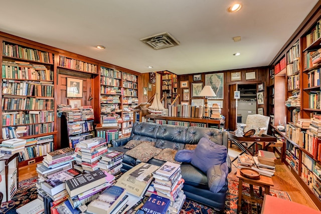 3410 Walton Way, Augusta, GA 30909 - office area with wall of books, wood finished floors, and recessed lighting