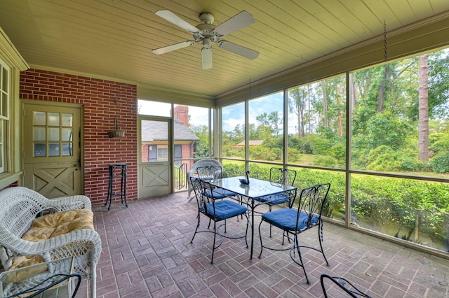 3410 Walton Way, Augusta, GA 30909 - sunroom with ceiling fan and outdoor dining space
