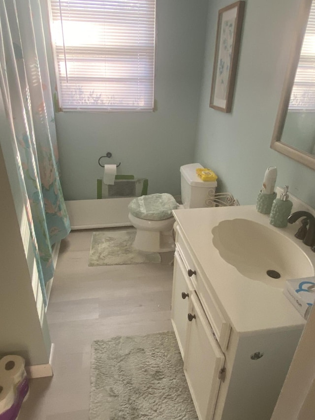 2304 Lebaum Ct, Augusta, GA 30906 - bathroom with hardwood / wood-style floors, vanity, and toilet