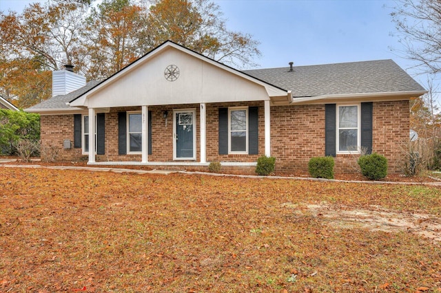 view of single story home