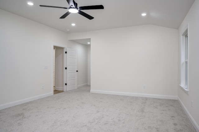 3909 Lakeside Pass, Hephzibah, GA 30815 - unfurnished room featuring light carpet, a ceiling fan, recessed lighting, baseboards, and vaulted ceiling