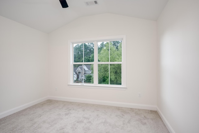 3909 Lakeside Pass, Hephzibah, GA 30815 - carpeted empty room featuring ceiling fan, lofted ceiling, and baseboards