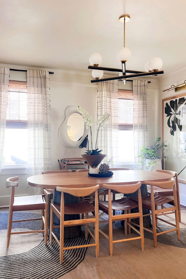 dining area featuring a healthy amount of sunlight