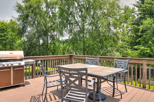 1076 Conn Dr, Evans, GA 30809 - deck with outdoor dining space and a grill