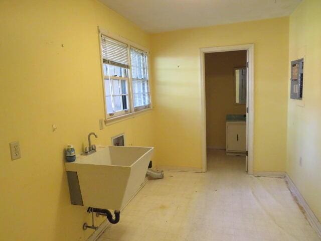 4629 Silver Lake Dr, Evans, GA 30809 - washroom with baseboards, a sink, laundry area, and electric panel