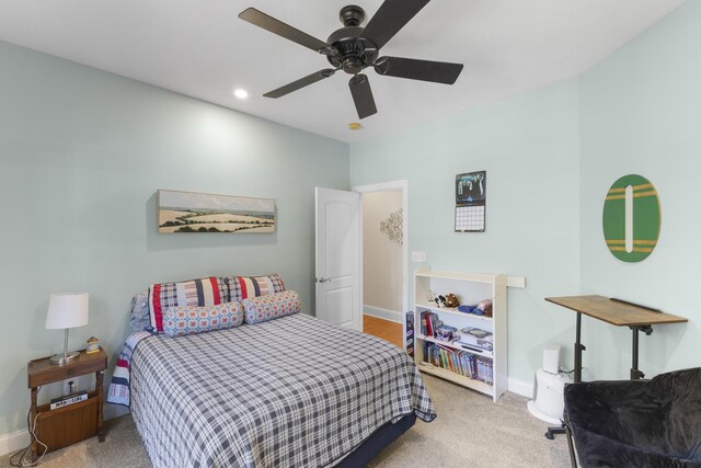 108 Pine Needle Rd, Aiken, SC 29803 - carpeted bedroom featuring baseboards, ceiling fan, and recessed lighting