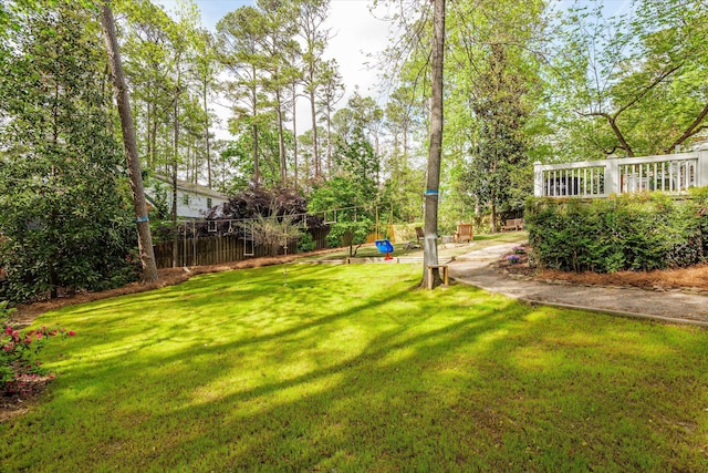 view of yard featuring fence