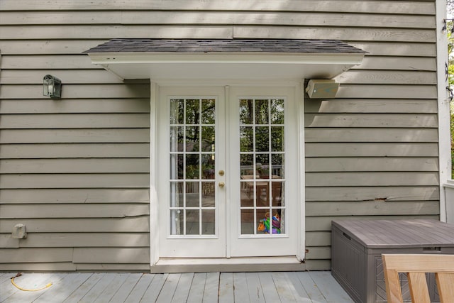 property entrance featuring french doors