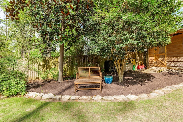 view of yard with fence