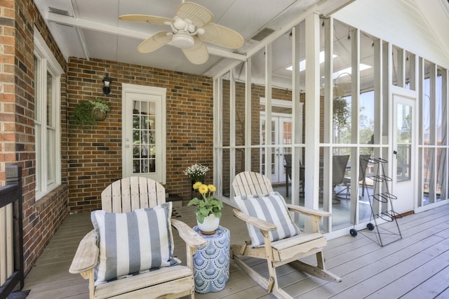 467 Baker Woods Trl, Martinez, GA 30907 - sunroom / solarium featuring a ceiling fan and visible vents