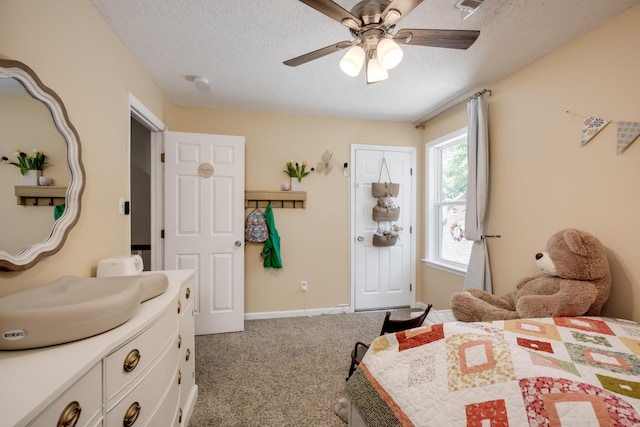 467 Baker Woods Trl, Martinez, GA 30907 - carpeted bedroom featuring a ceiling fan and a textured ceiling